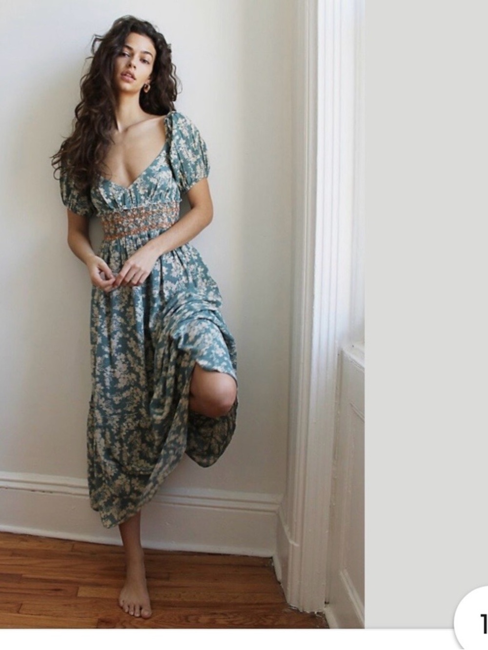 Free People Ellie Printed Floral Midi Dress
